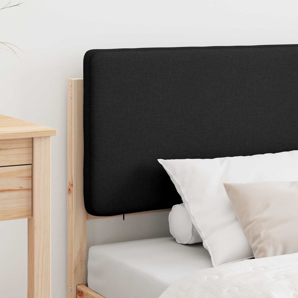 Bettgestell mit gepolstertem Kopfteil Schwarz 100 x 200 cm