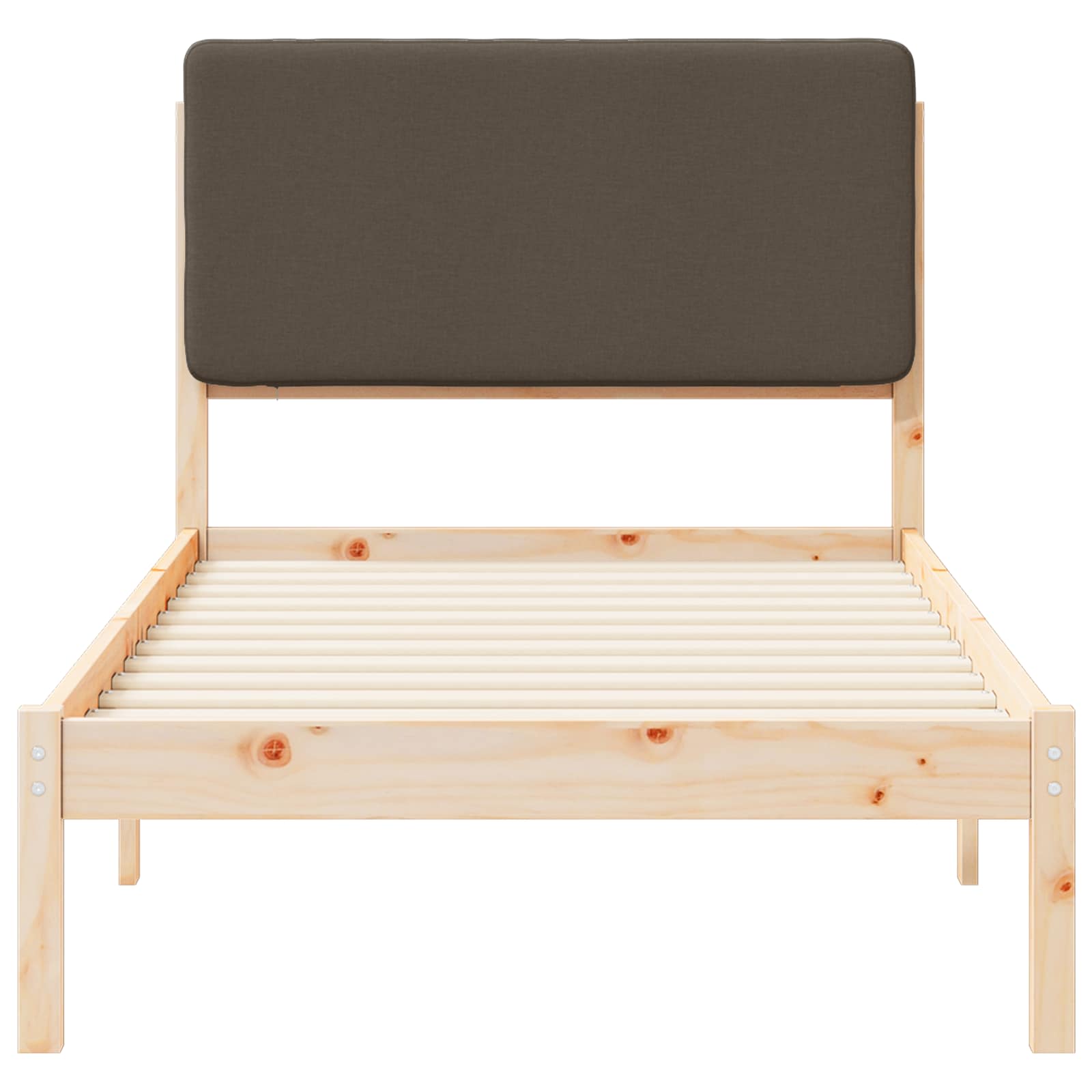 Bettgestell mit gepolstertem Kopfteil Taupe 100 x 200 cm