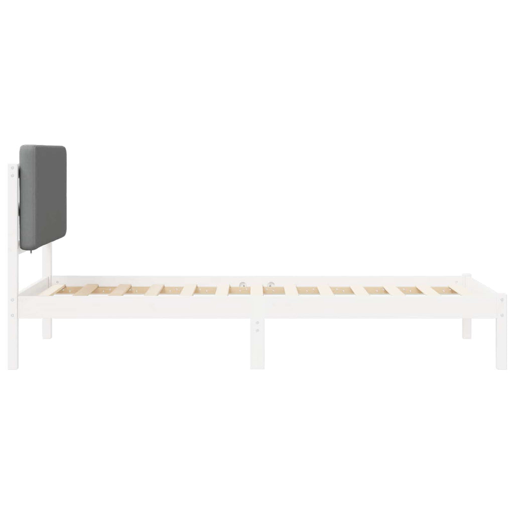 Bettgestell mit gepolstertem Kopfteil Hellgrau 90 x 200 cm