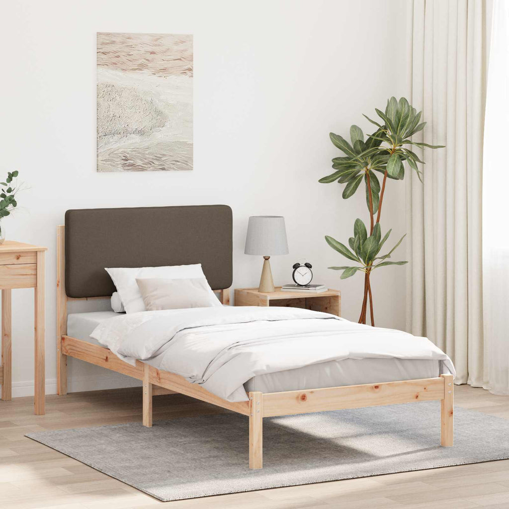 Bettgestell mit gepolstertem Kopfteil Taupe 90 x 190 cm