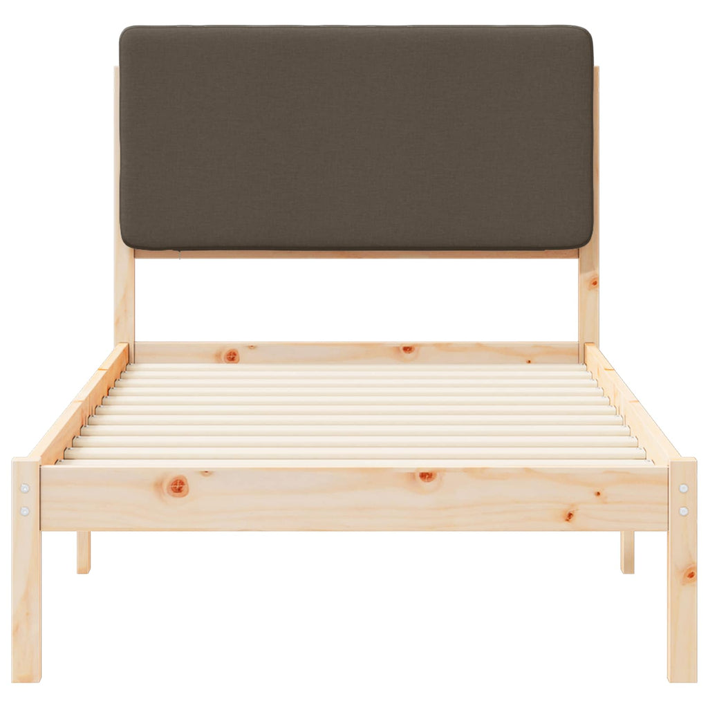 Bettgestell mit gepolstertem Kopfteil Taupe 90 x 190 cm