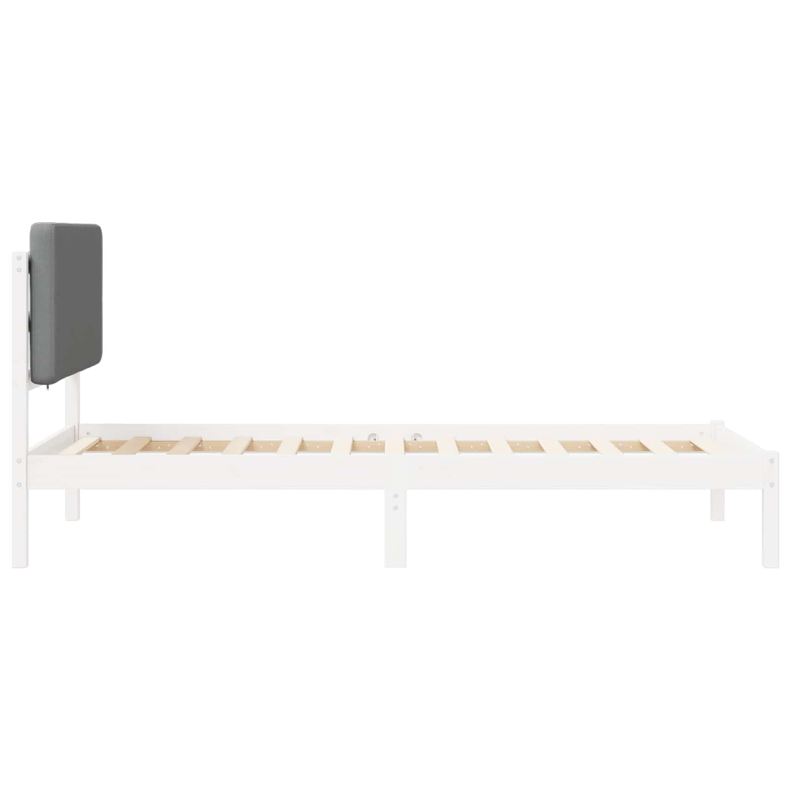 Bettgestell mit gepolstertem Kopfteil Hellgrau 90 x 190 cm