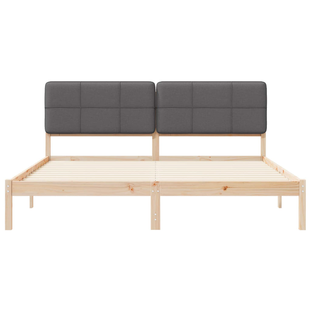 Bettgestell mit gepolstertem Kopfteil Dunkelgrau 180 x 200 cm