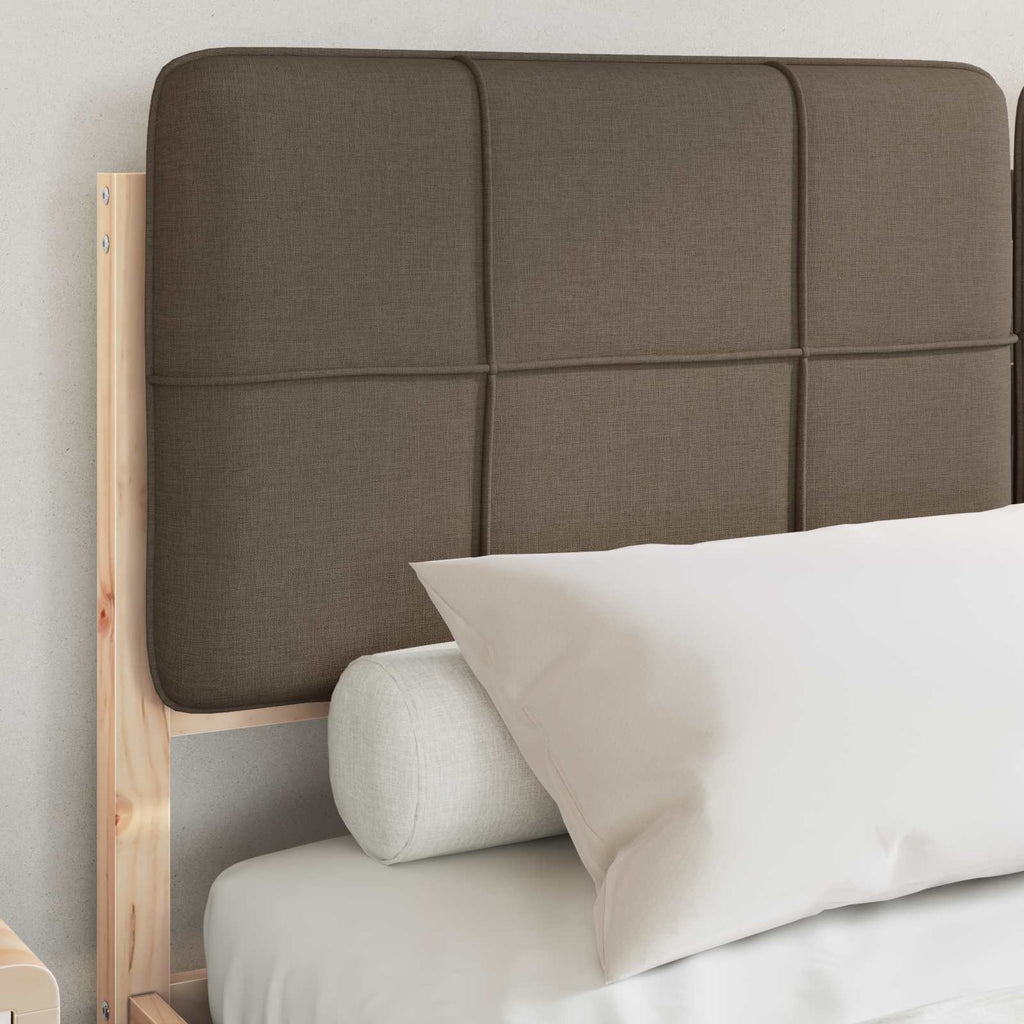 Bettgestell mit gepolstertem Kopfteil Taupe 150 x 200 cm