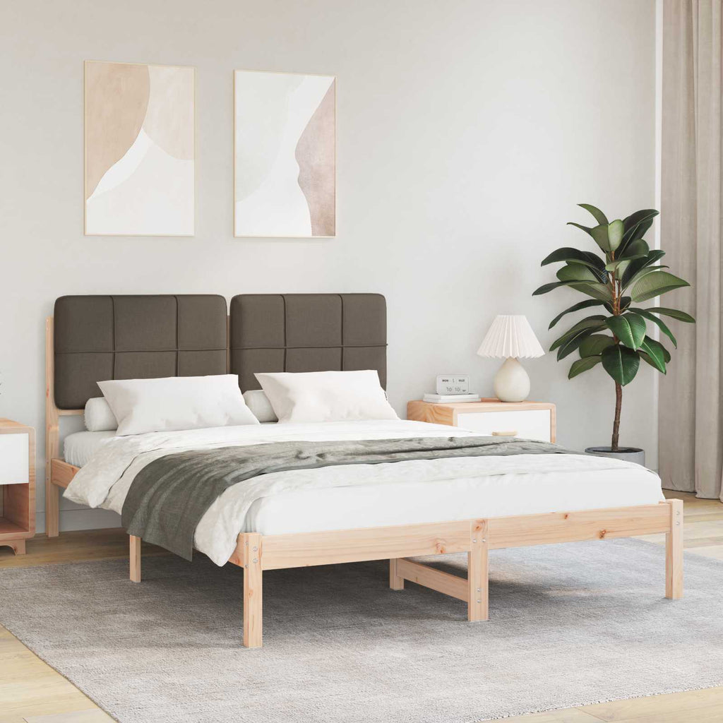 Bettgestell mit gepolstertem Kopfteil Taupe 150 x 200 cm