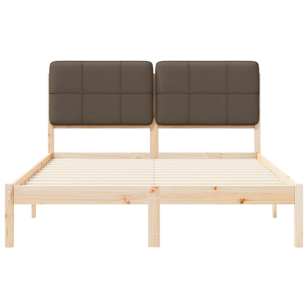 Bettgestell mit gepolstertem Kopfteil Taupe 150 x 200 cm