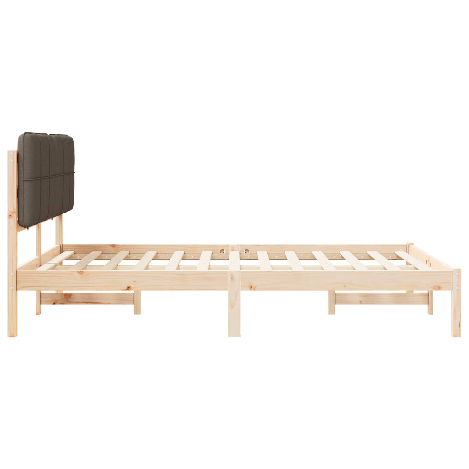 Bettgestell mit gepolstertem Kopfteil Taupe 150 x 200 cm