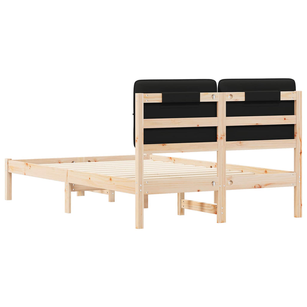 Bettgestell mit gepolstertem Kopfteil Schwarz 120 x 200 cm