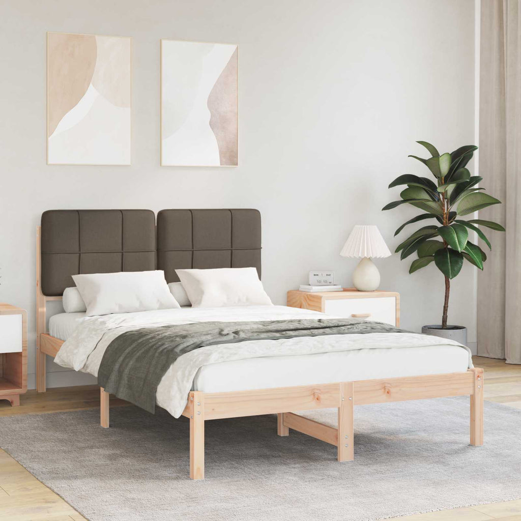 Bettgestell mit gepolstertem Kopfteil Taupe 120 x 200 cm