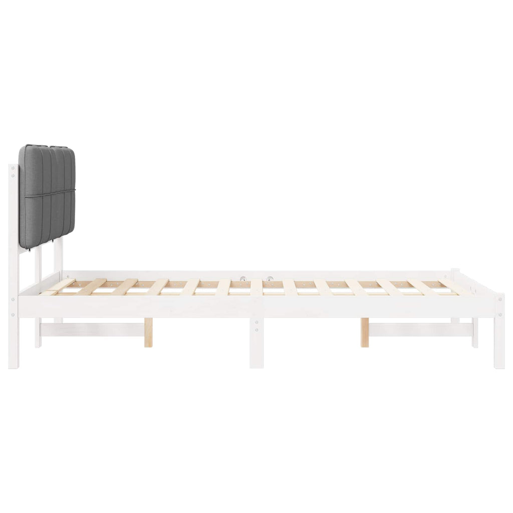 Bettgestell mit gepolstertem Kopfteil Hellgrau 120 x 200 cm