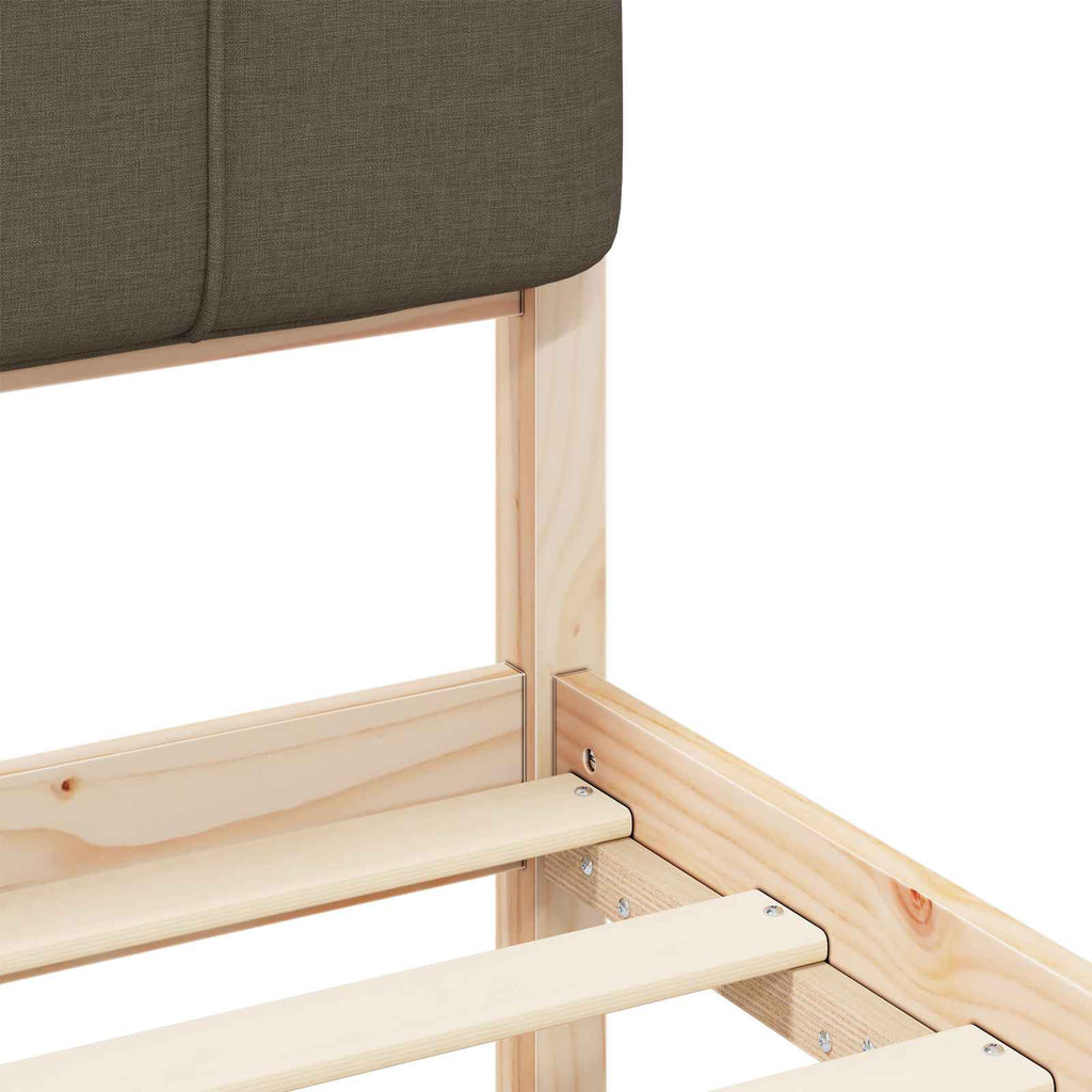 Bettgestell mit gepolstertem Kopfteil Taupe 140 x 190 cm