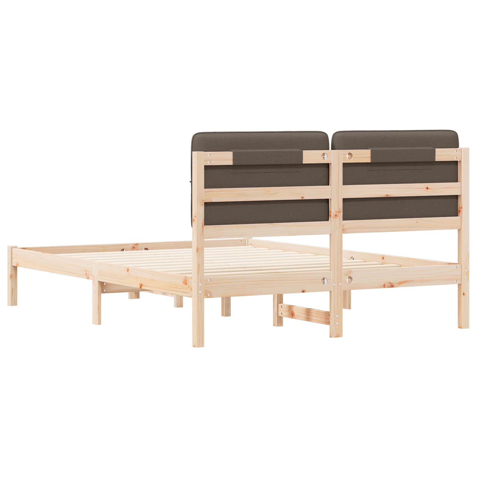 Bettgestell mit gepolstertem Kopfteil Taupe 135 x 190 cm