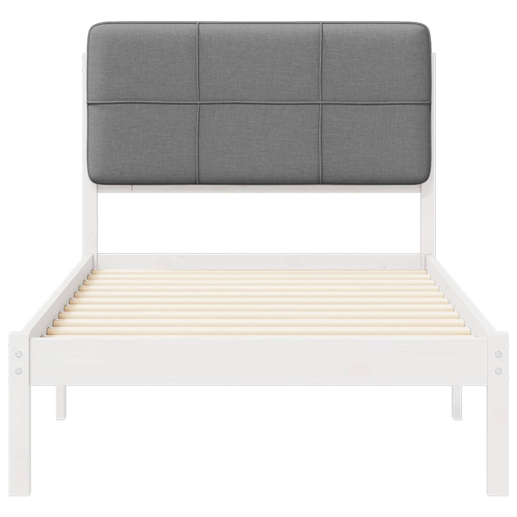 Bettgestell mit gepolstertem Kopfteil Hellgrau 100 x 200 cm