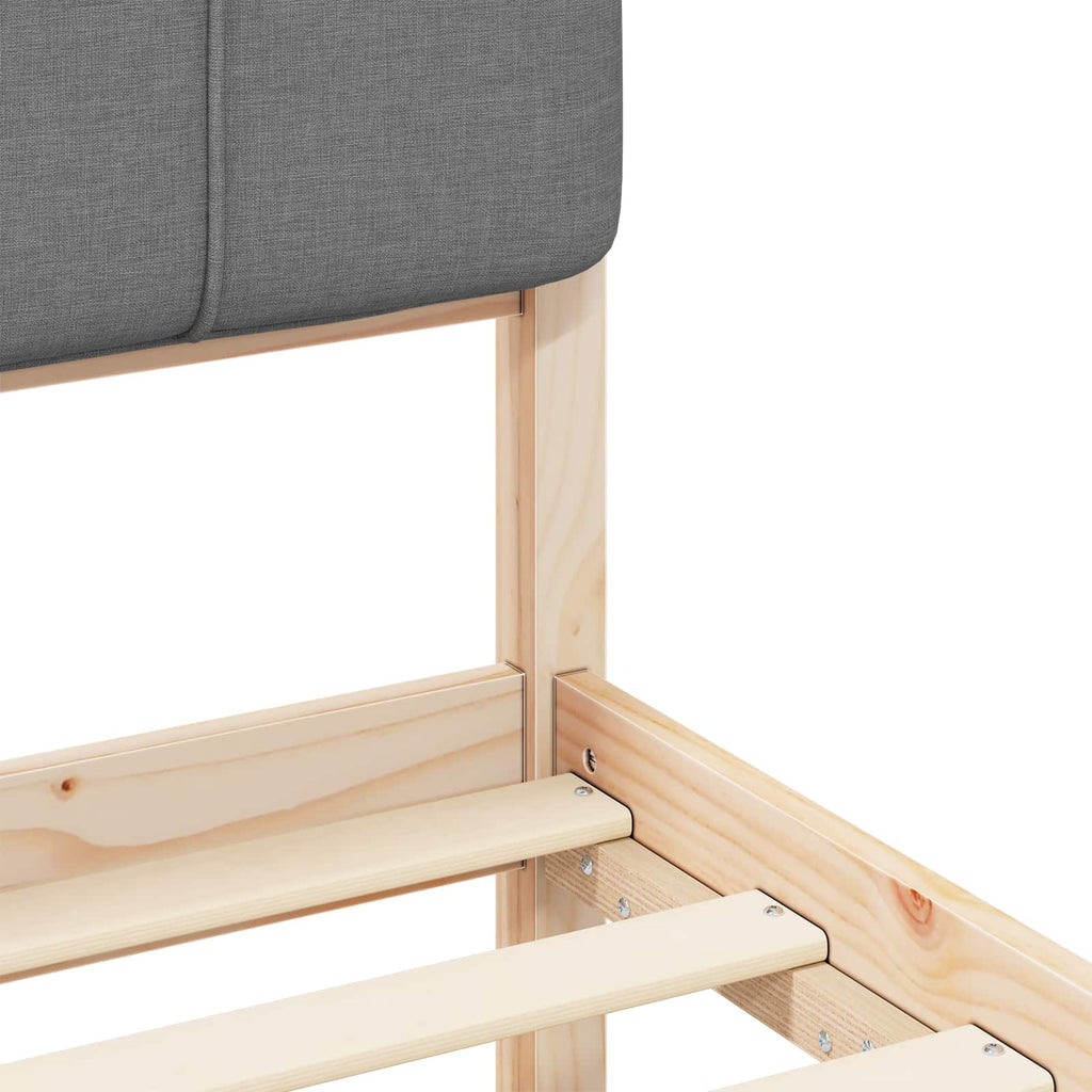 Bettgestell mit gepolstertem Kopfteil Hellgrau 90 x 200 cm