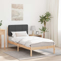 Bettgestell mit gepolstertem Kopfteil Dunkelgrau 90 x 200 cm