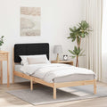 Bettgestell mit gepolstertem Kopfteil Schwarz 90 x 200 cm