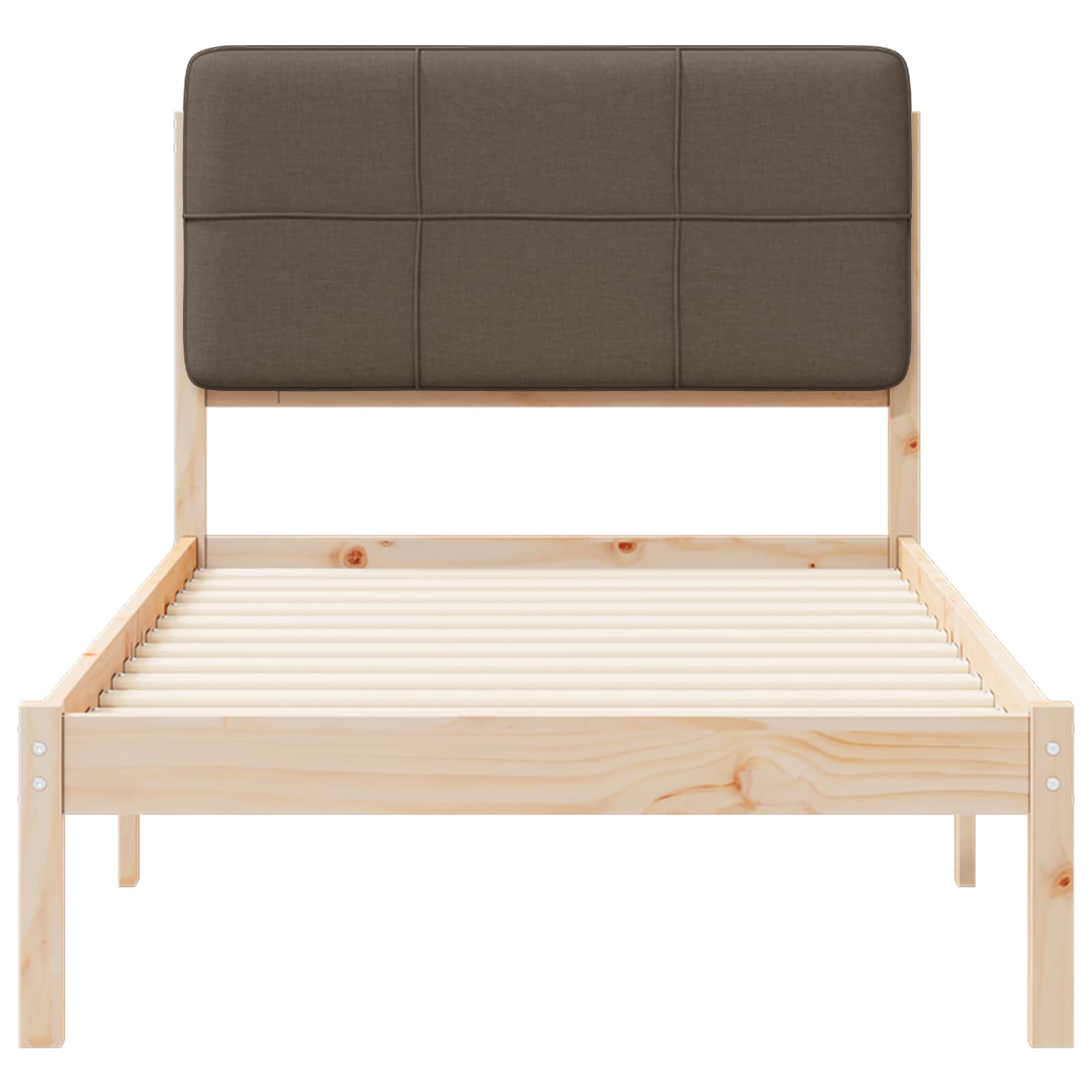 Bettgestell mit gepolstertem Kopfteil Taupe 90 x 200 cm