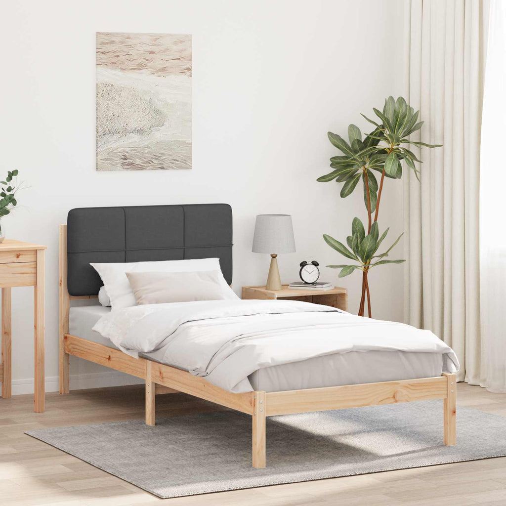 Bettgestell mit gepolstertem Kopfteil Dunkelgrau 80 x 200 cm