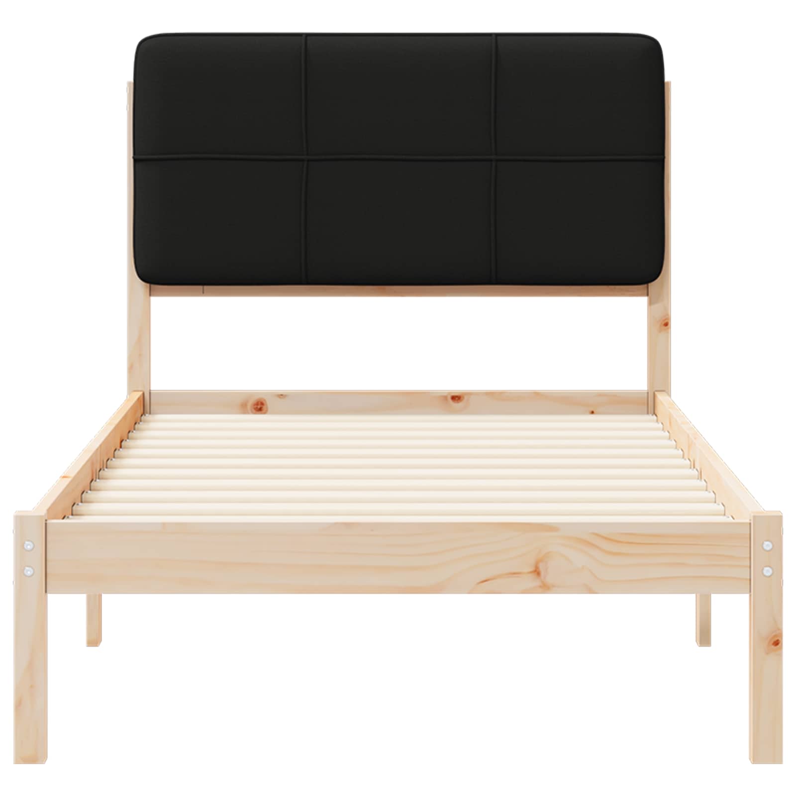 Bettgestell mit gepolstertem Kopfteil Schwarz 80 x 200 cm