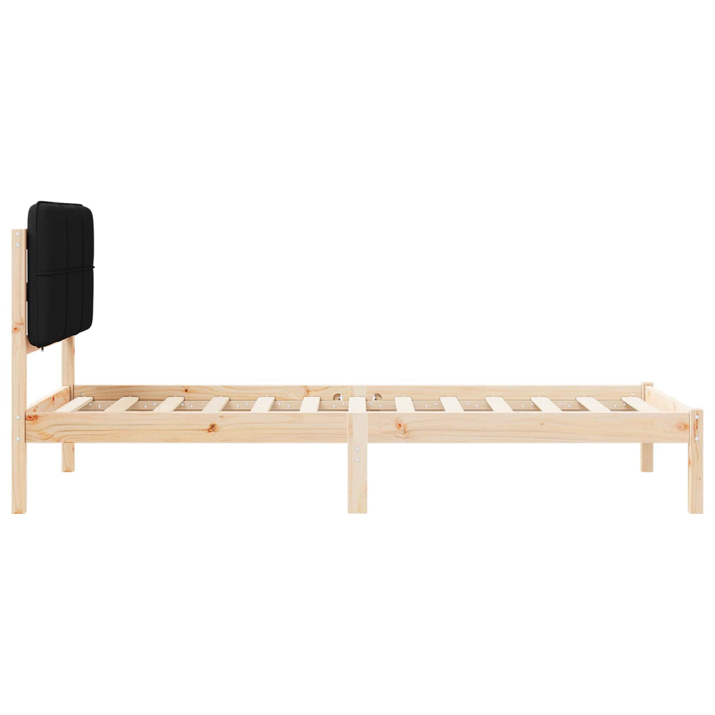 Bettgestell mit gepolstertem Kopfteil Schwarz 90 x 190 cm