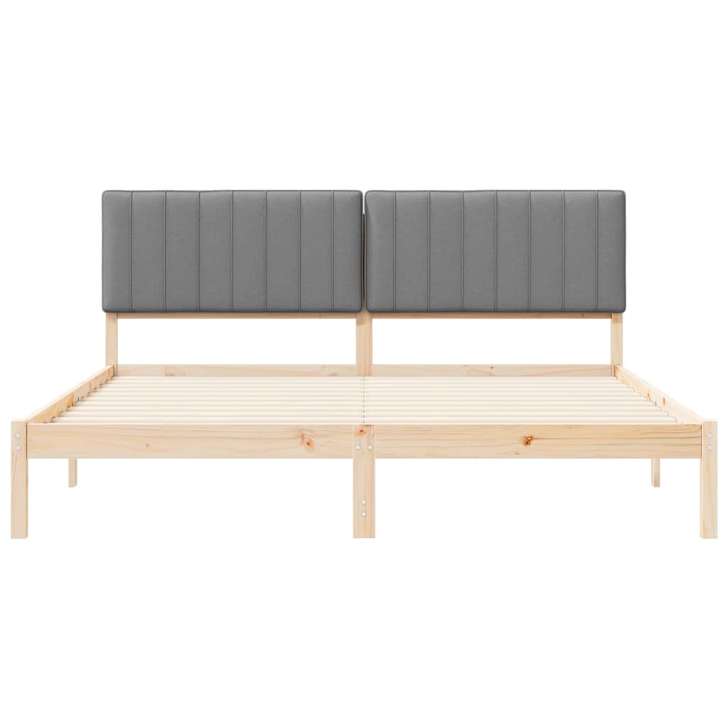 Bettgestell mit gepolstertem Kopfteil Hellgrau 180 x 200 cm