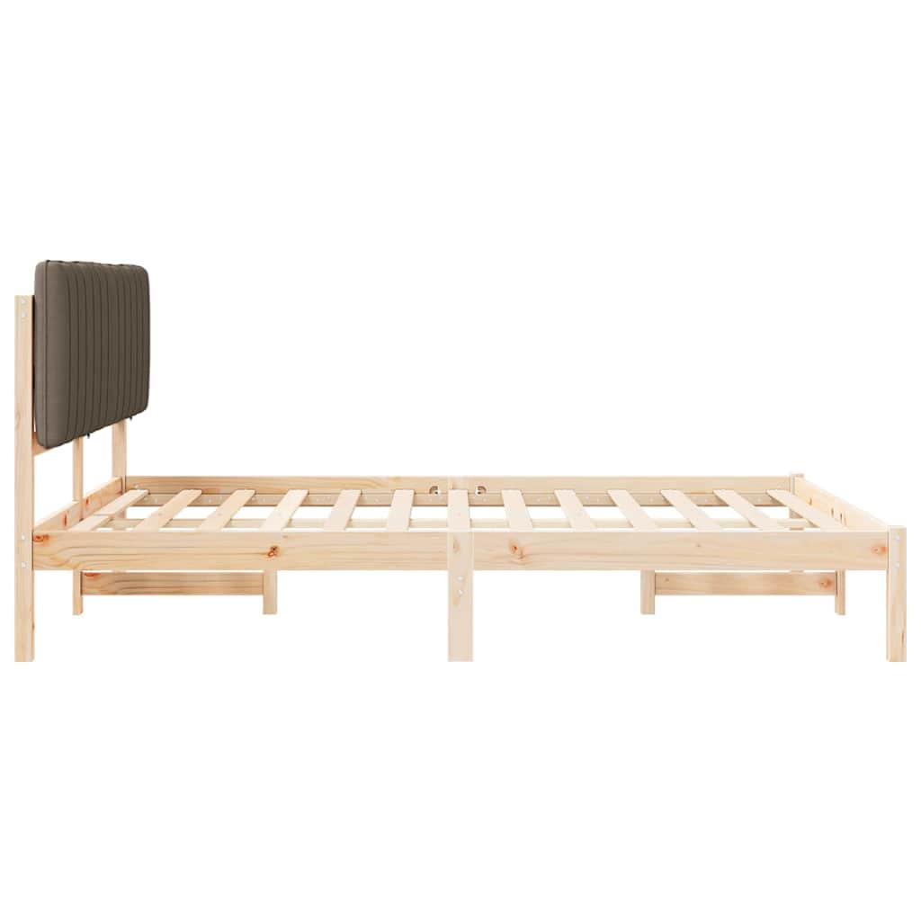 Bettgestell mit gepolstertem Kopfteil Taupe 150 x 200 cm