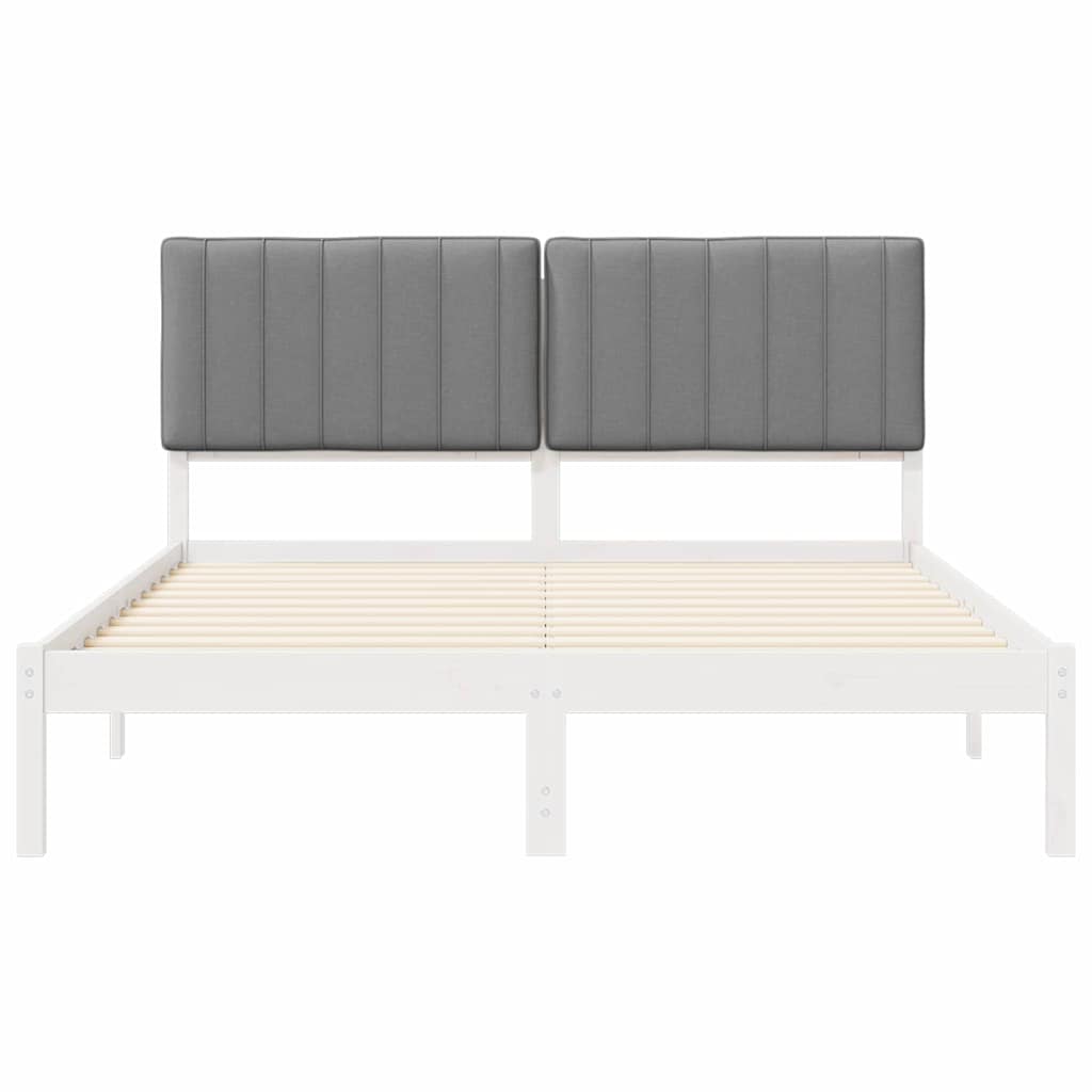 Bettgestell mit gepolstertem Kopfteil Hellgrau 150 x 200 cm