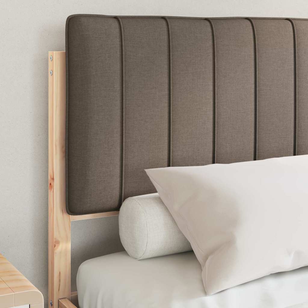Bettgestell mit gepolstertem Kopfteil Taupe 135 x 190 cm