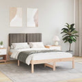 Bettgestell mit gepolstertem Kopfteil Taupe 120 x 190 cm