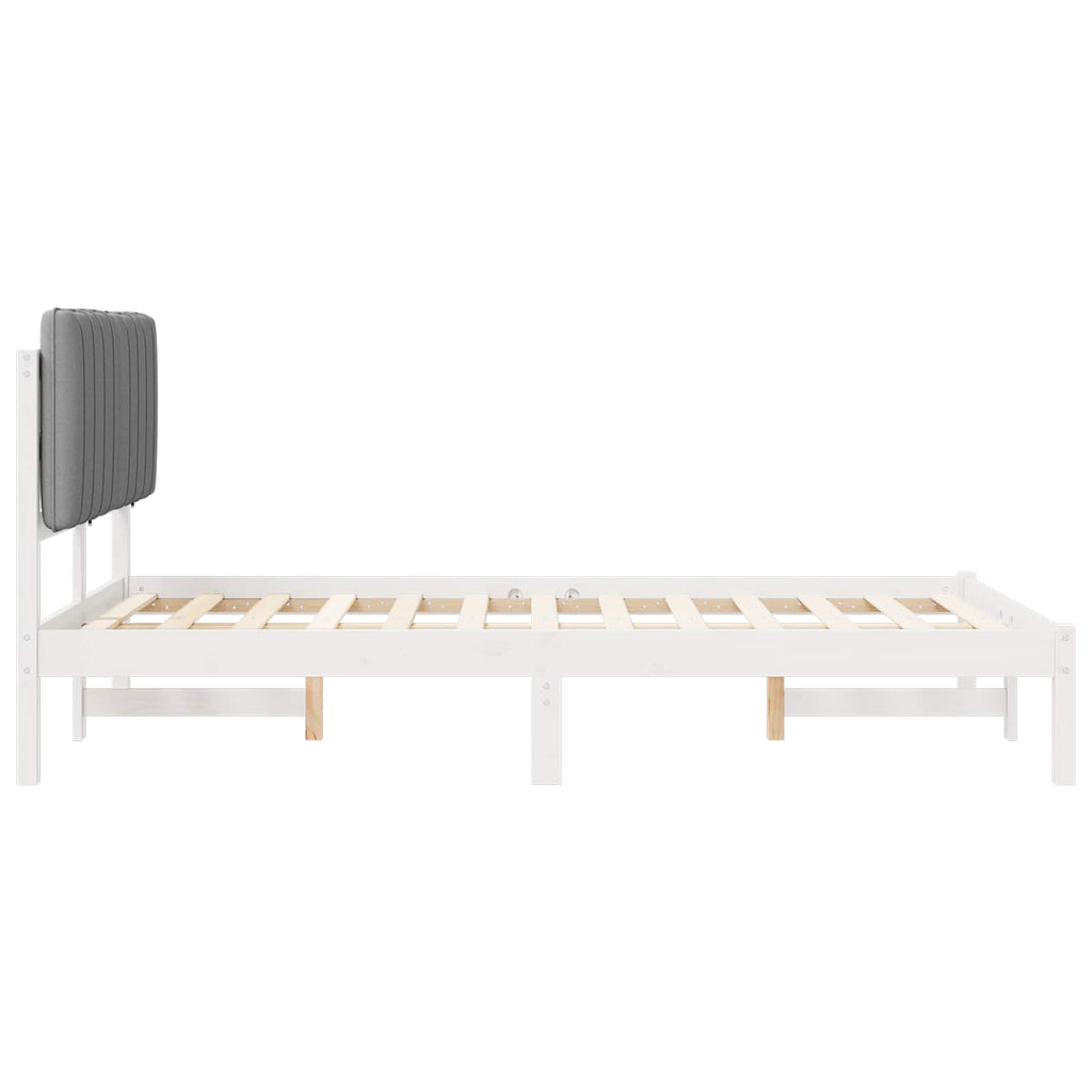 Bettgestell mit gepolstertem Kopfteil Hellgrau 120 x 190 cm
