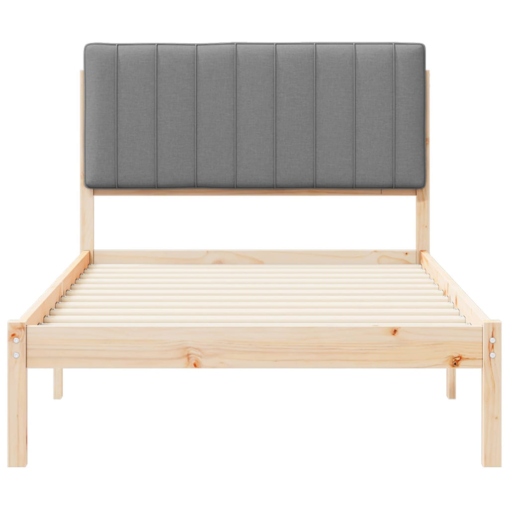 Bettgestell mit gepolstertem Kopfteil Hellgrau 100 x 200 cm