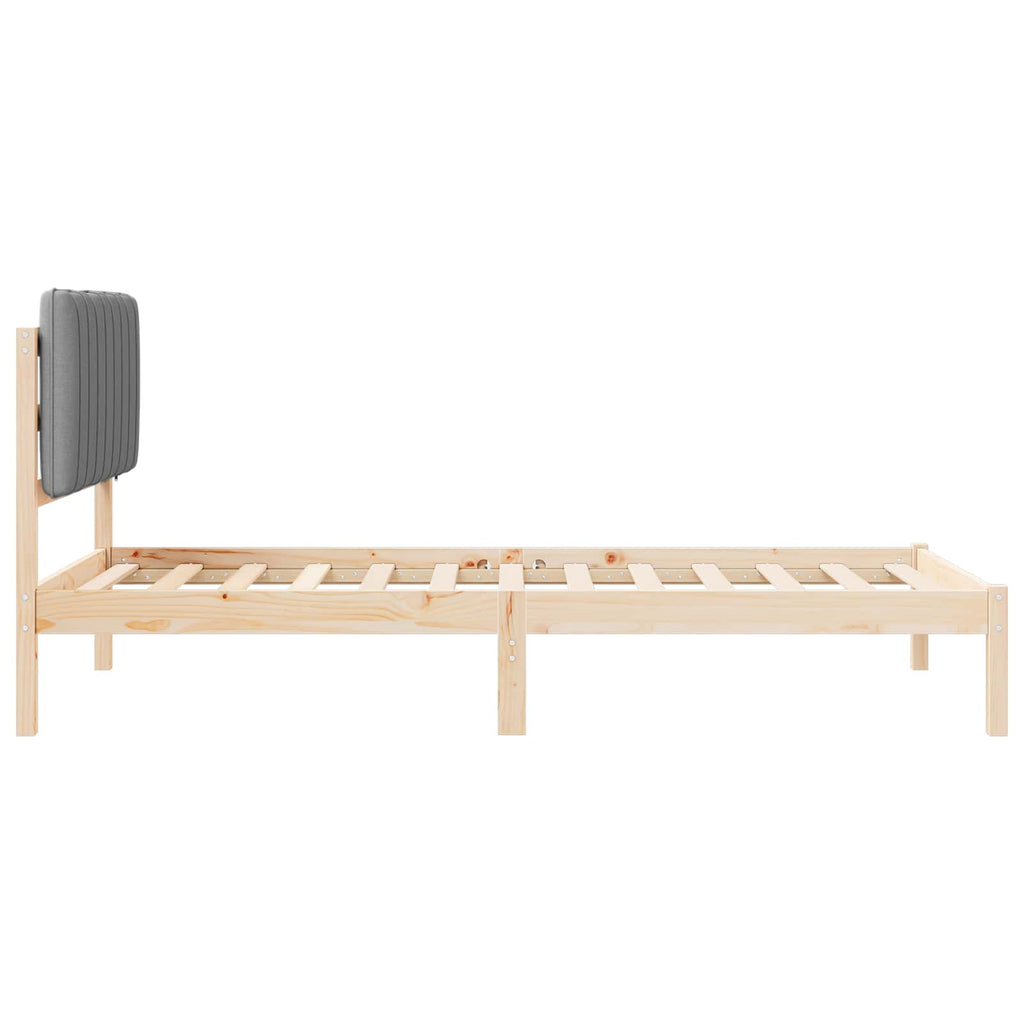 Bettgestell mit gepolstertem Kopfteil Hellgrau 100 x 200 cm