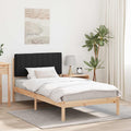 Bettgestell mit gepolstertem Kopfteil Schwarz 100 x 200 cm