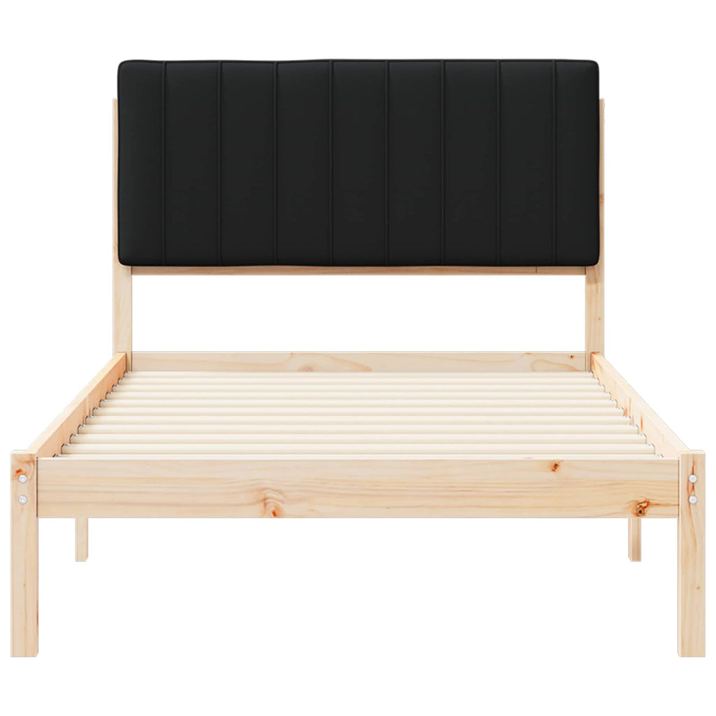 Bettgestell mit gepolstertem Kopfteil Schwarz 100 x 200 cm