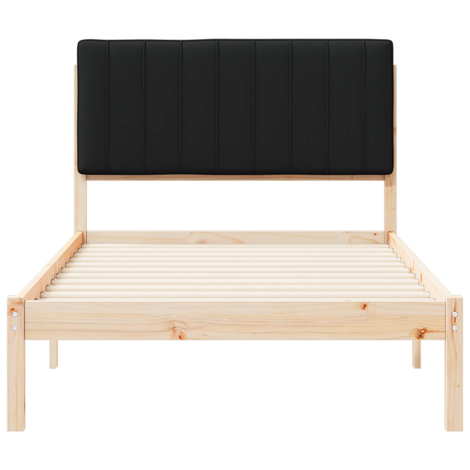 Bettgestell mit gepolstertem Kopfteil Schwarz 100 x 200 cm