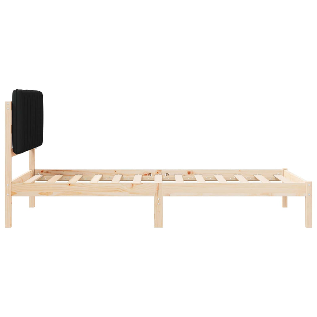 Bettgestell mit gepolstertem Kopfteil Schwarz 100 x 200 cm