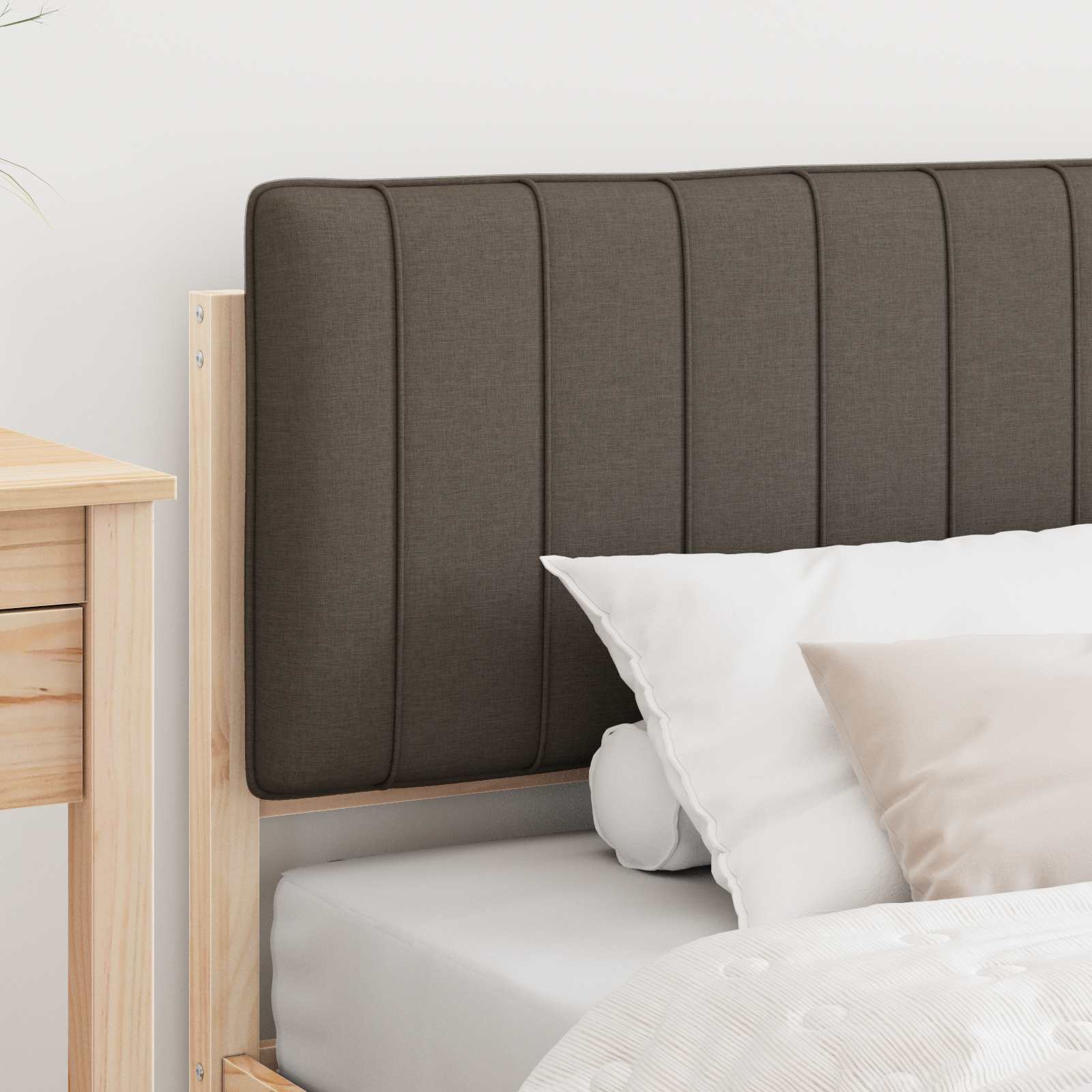 Bettgestell mit gepolstertem Kopfteil Taupe 100 x 200 cm