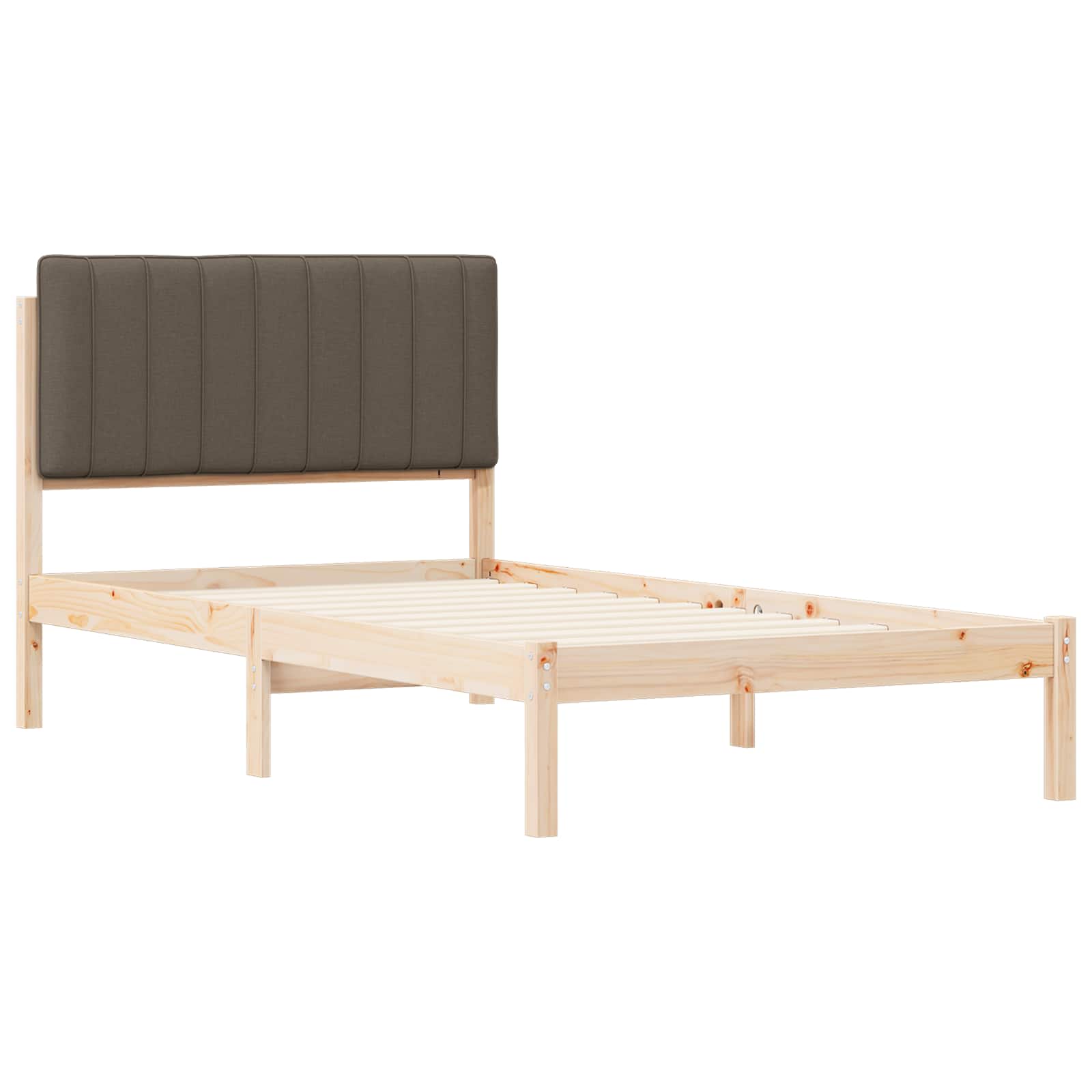 Bettgestell mit gepolstertem Kopfteil Taupe 100 x 200 cm