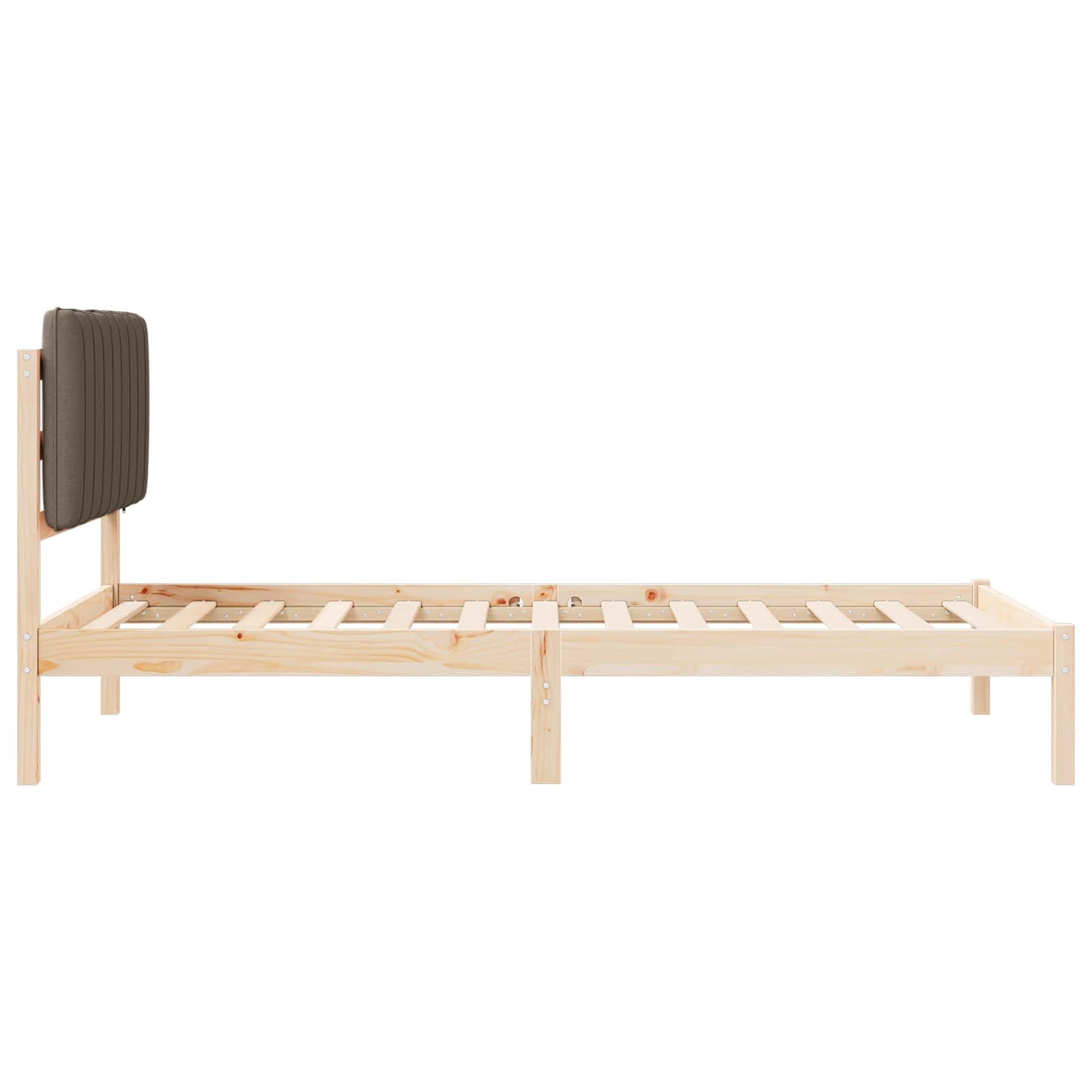 Bettgestell mit gepolstertem Kopfteil Taupe 100 x 200 cm
