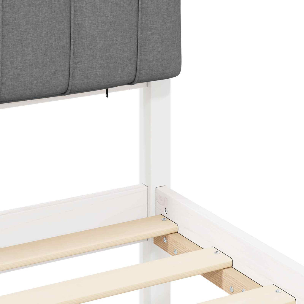 Bettgestell mit gepolstertem Kopfteil Hellgrau 100 x 200 cm