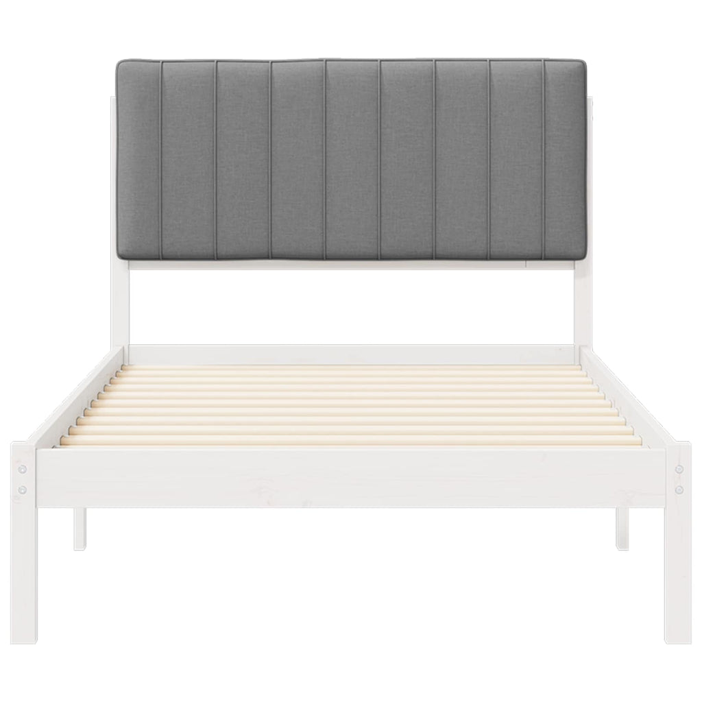Bettgestell mit gepolstertem Kopfteil Hellgrau 100 x 200 cm