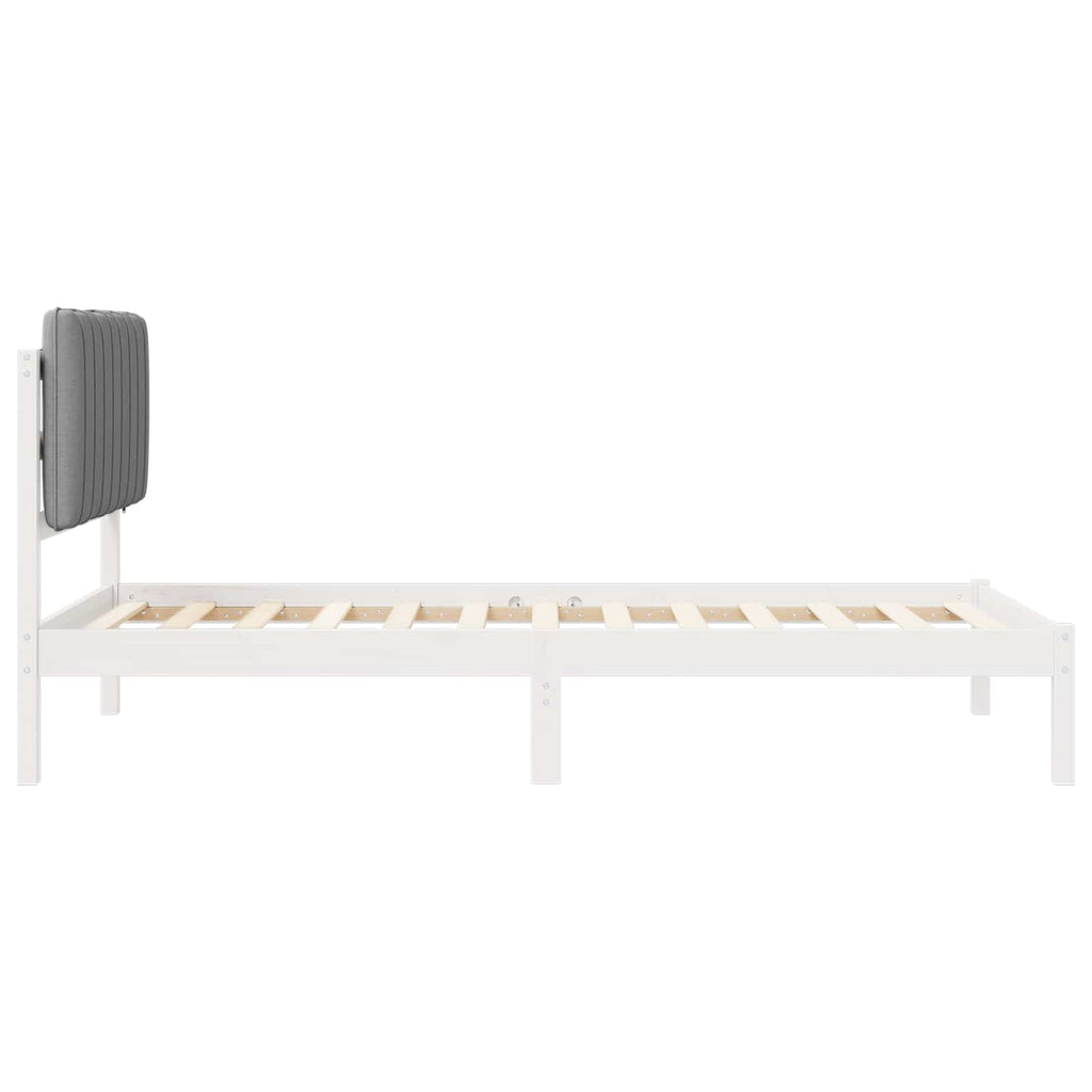 Bettgestell mit gepolstertem Kopfteil Hellgrau 100 x 200 cm