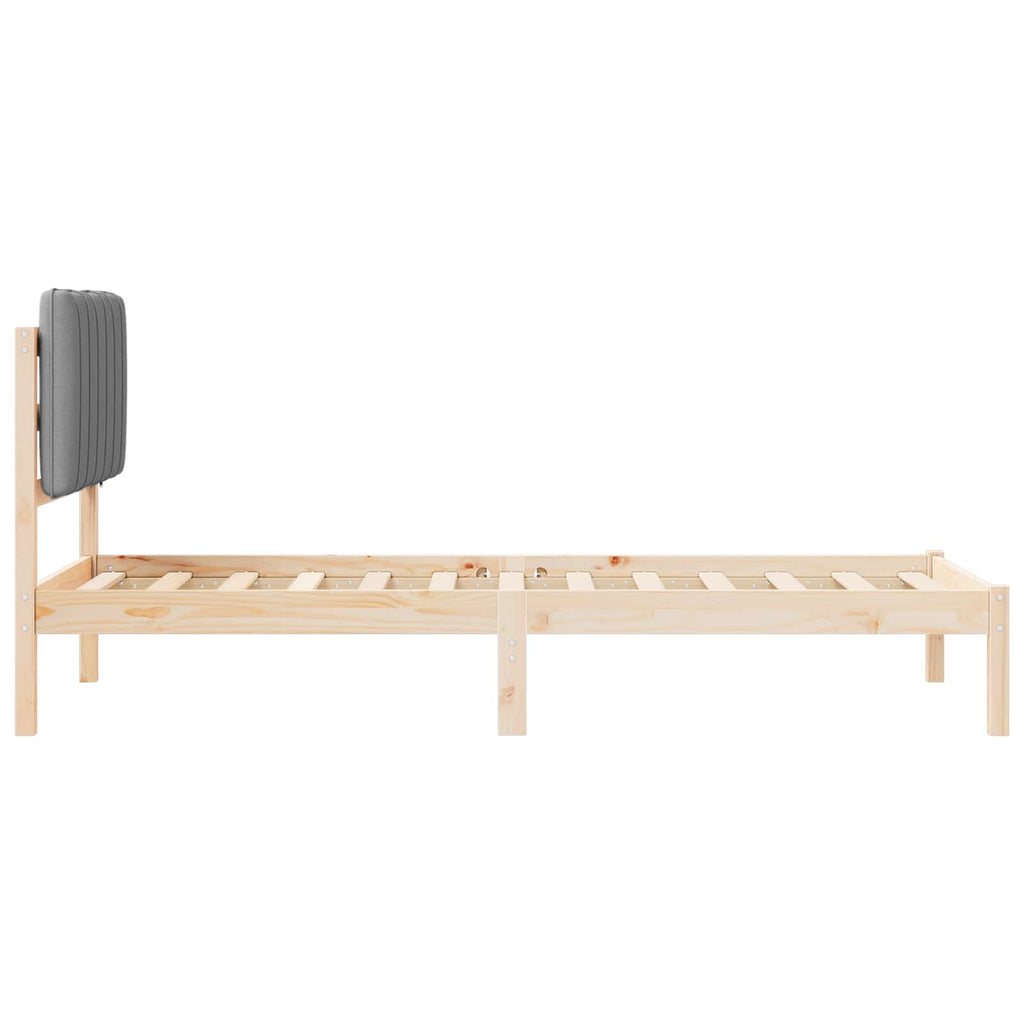 Bettgestell mit gepolstertem Kopfteil Hellgrau 80 x 200 cm