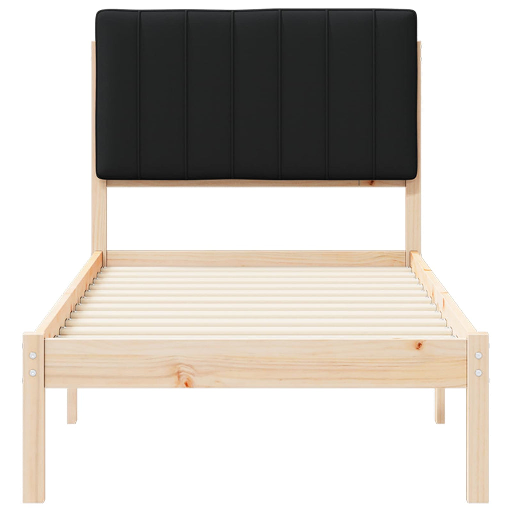 Bettgestell mit gepolstertem Kopfteil Schwarz 80 x 200 cm