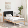Bettgestell mit gepolstertem Kopfteil Schwarz 90 x 190 cm
