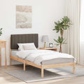 Bettgestell mit gepolstertem Kopfteil Taupe 90 x 190 cm