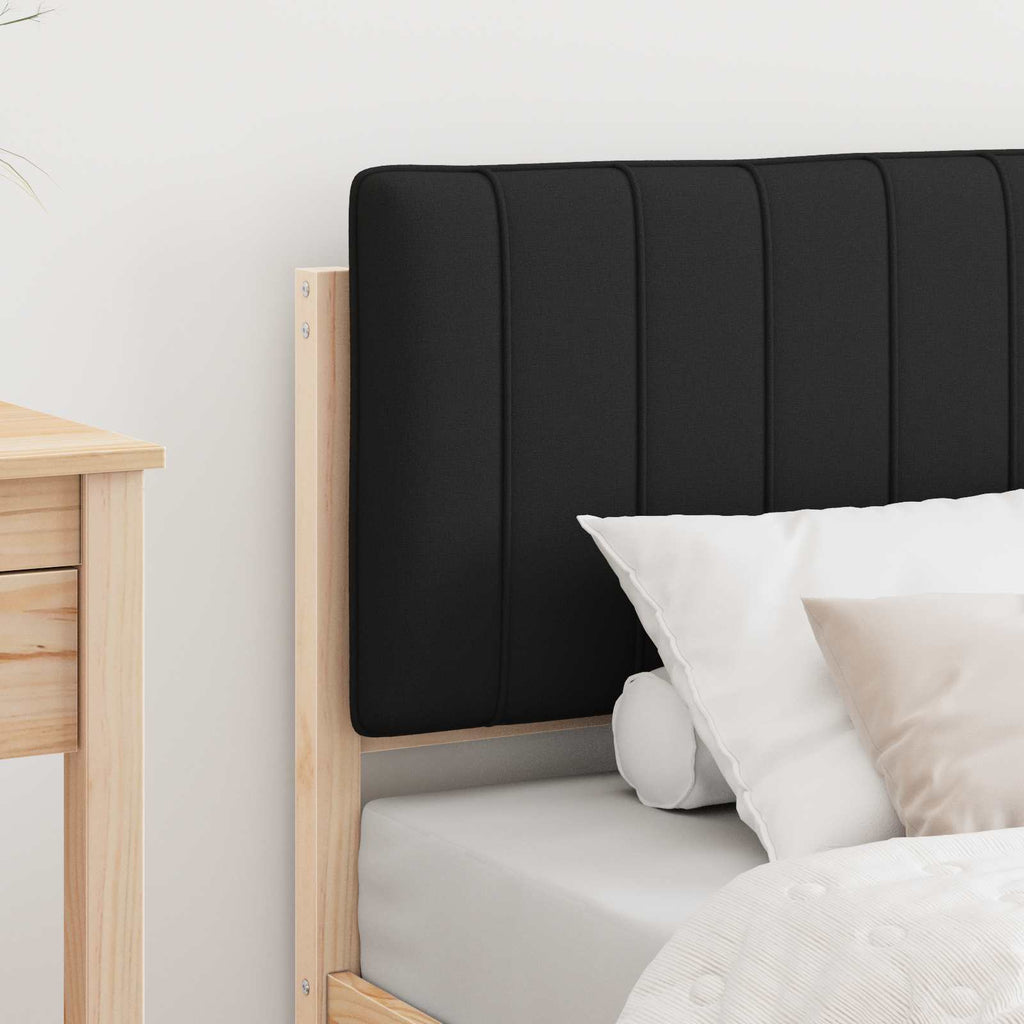 Bettgestell mit gepolstertem Kopfteil Schwarz 75 x 190 cm