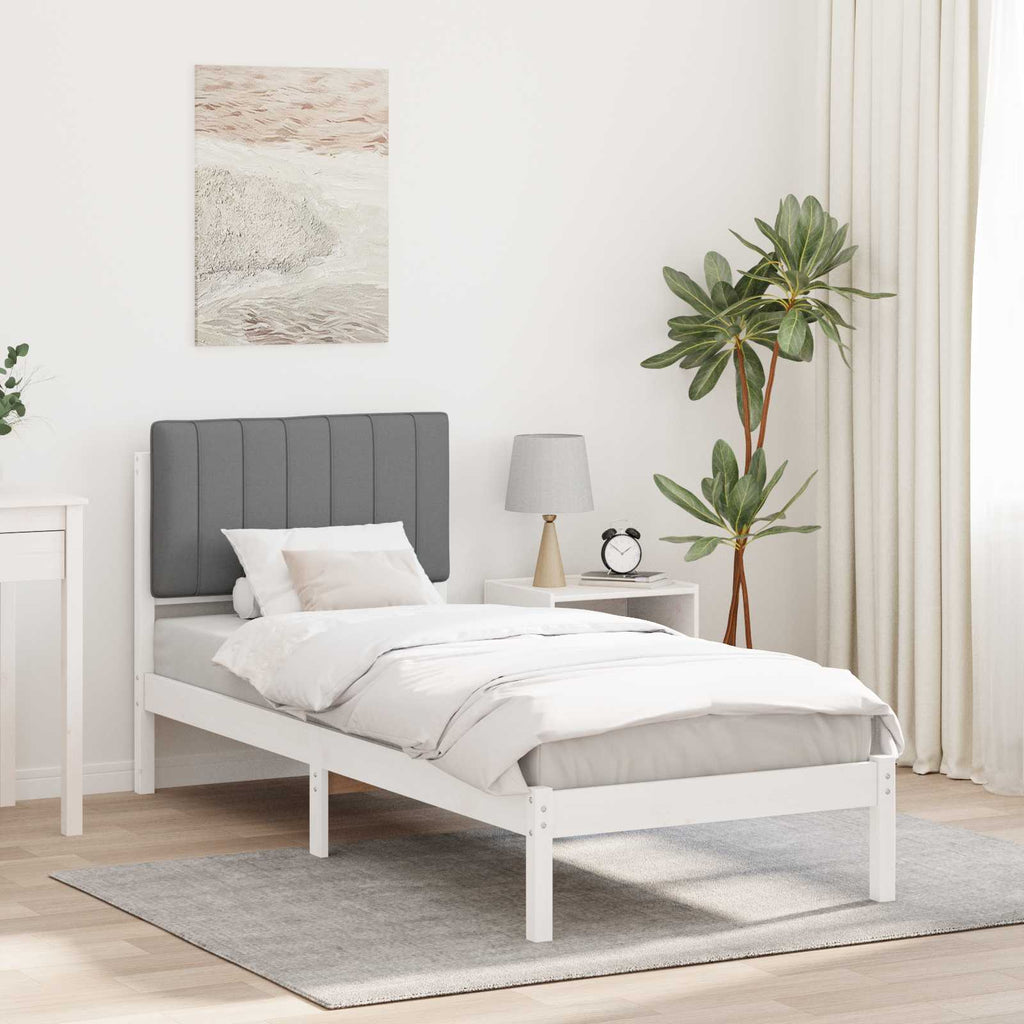 Bettgestell mit gepolstertem Kopfteil Hellgrau 75 x 190 cm