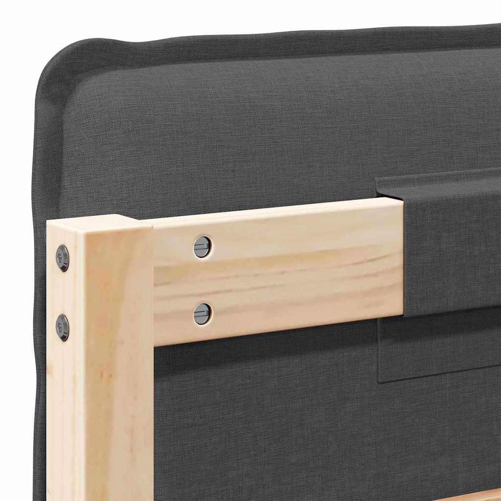 Gepolstertes Kopfteil Natürlich und Dunkelgrau 90 cm