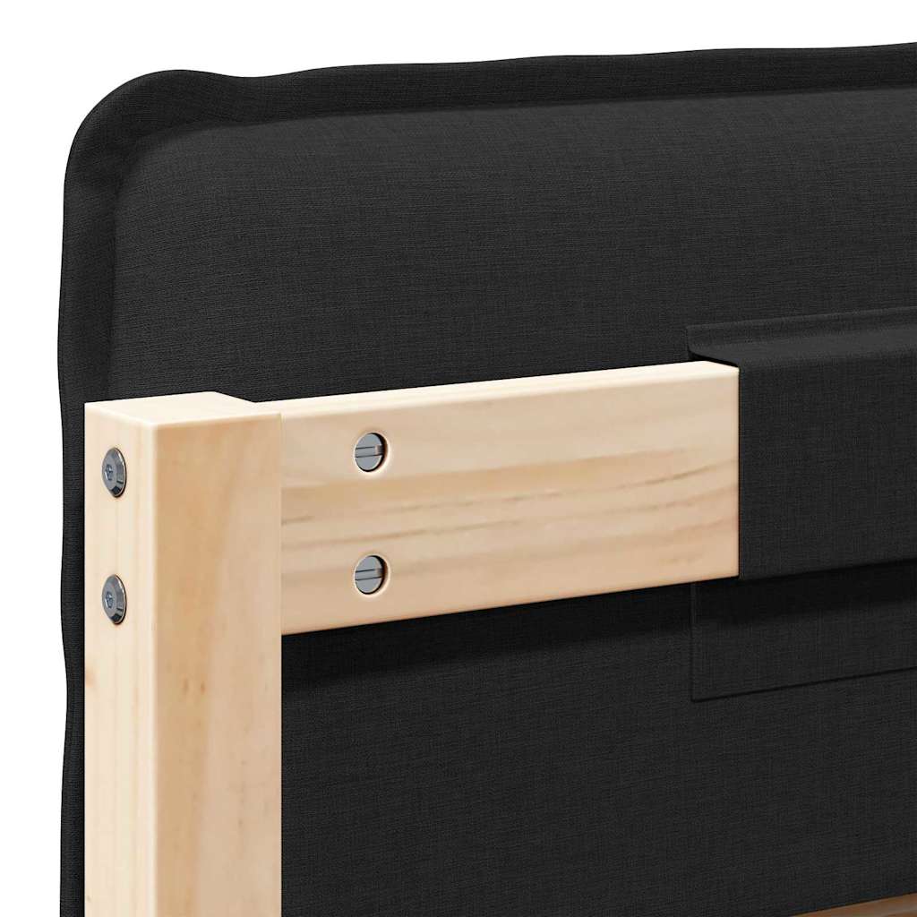 Gepolstertes Kopfteil mit Kopfteil Natürlich und Schwarz 75 cm